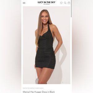 Lucy In the Sky Marisol Hip Hugger Dress Black